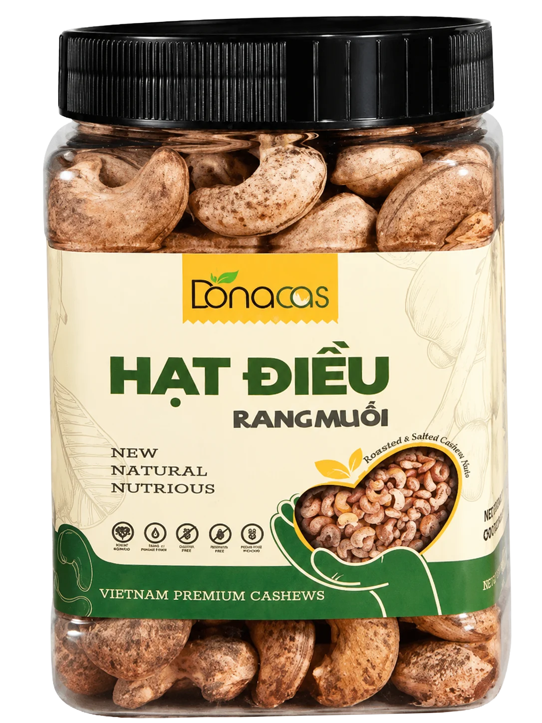 Hạt Điều Rang Muối Vỏ Lụa Donacas – Hũ 500g 4